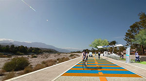 Biker on the Coachella Valley Link path